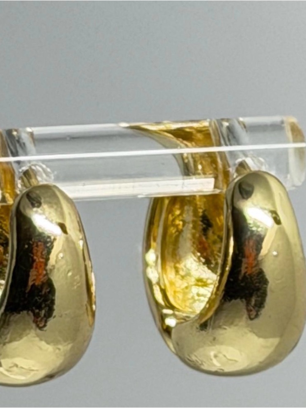 14k Yellow gold plated Stainless Hoops Earrings - For Sale !
